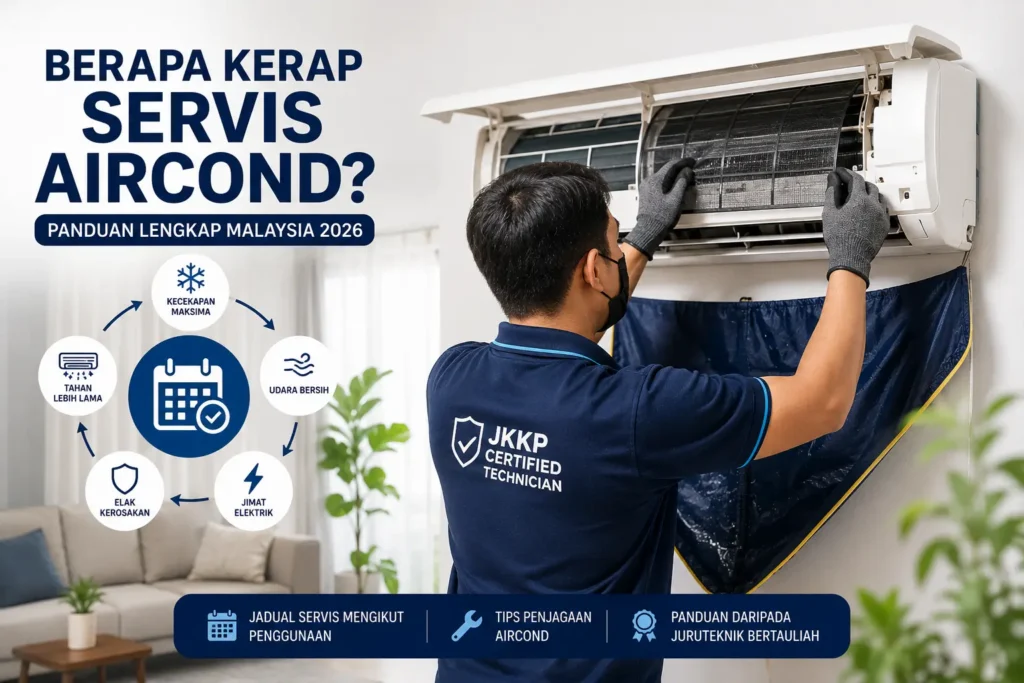 Berapa kerap servis aircond di Malaysia untuk prestasi penyejukan terbaik